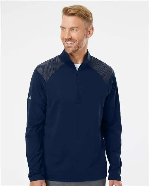 Adidas A520 Shoulder Stripe Quarter-zip Pullover - Team Navy Blue
