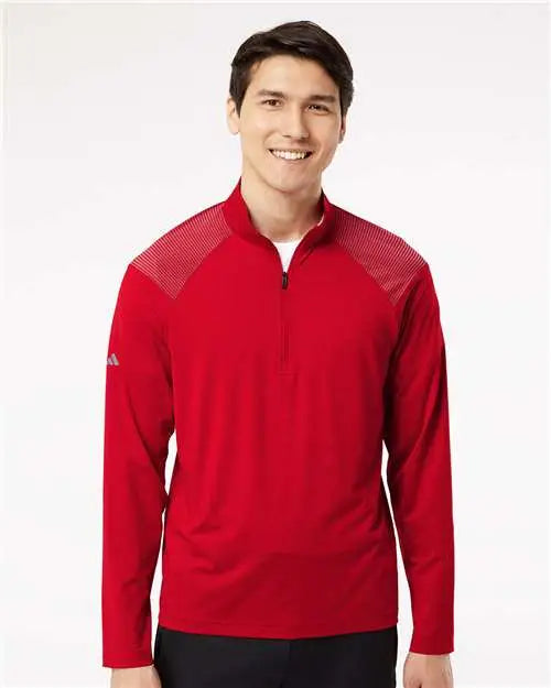 Adidas A520 Shoulder Stripe Quarter-zip Pullover - Team Power Red
