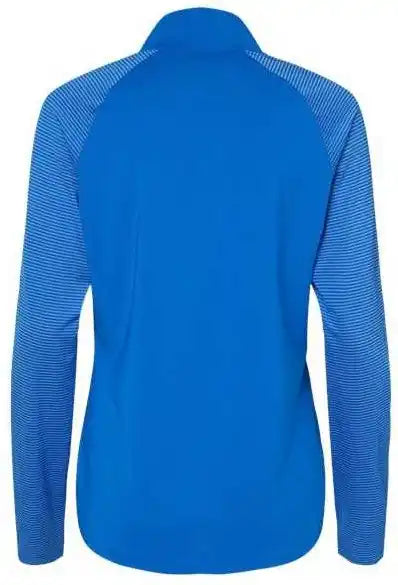 Adidas A521 Women’s Stripe Block Quarter-zip Pullover - Glory Blue