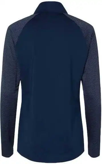 Adidas A521 Women’s Stripe Block Quarter Zip Pullover Team Navy Blue