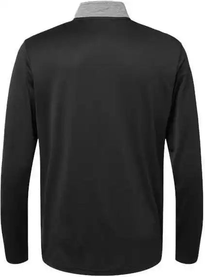 Adidas A522 Heather Block Print Quarter Zip Pullover Black Melange