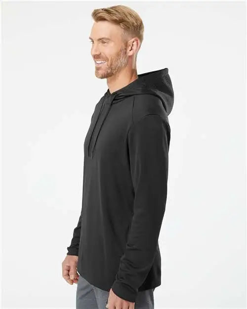 Adidas A530 Textured Mixed Media Hooded Sweatshirt - Black