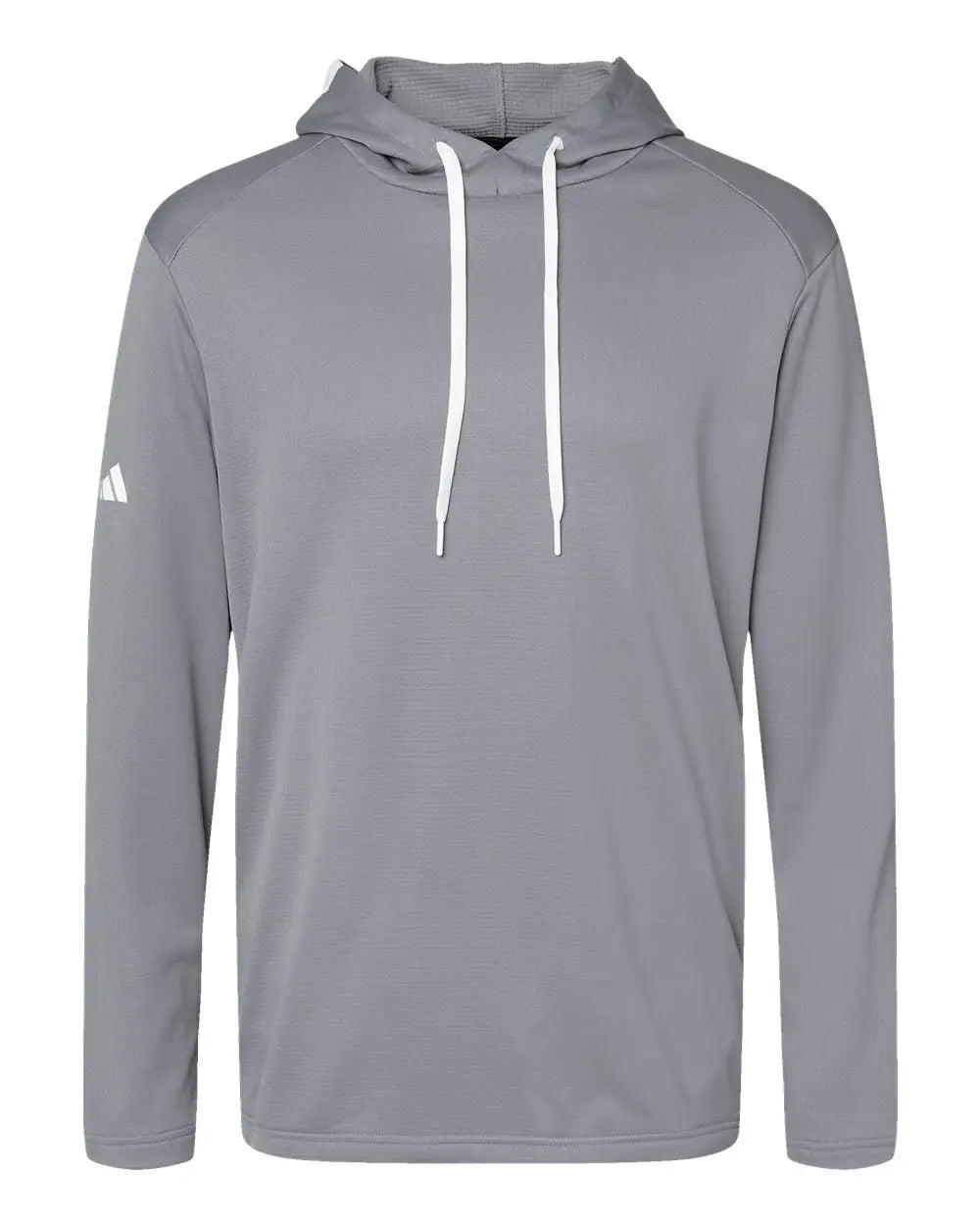 Adidas A530 Textured Mixed Media Hooded Sweatshirt - Grey Three - Gray / Xs
