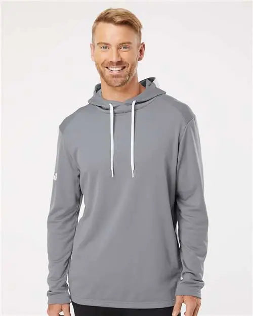 Adidas A530 Textured Mixed Media Hooded Sweatshirt - Grey Three