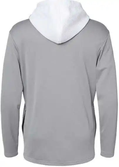 Adidas A530 Textured Mixed Media Hooded Sweatshirt - Grey Three