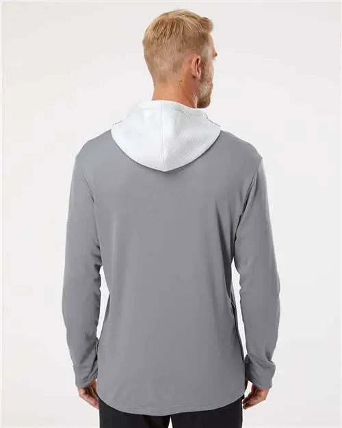 Adidas A530 Textured Mixed Media Hooded Sweatshirt - Grey Three