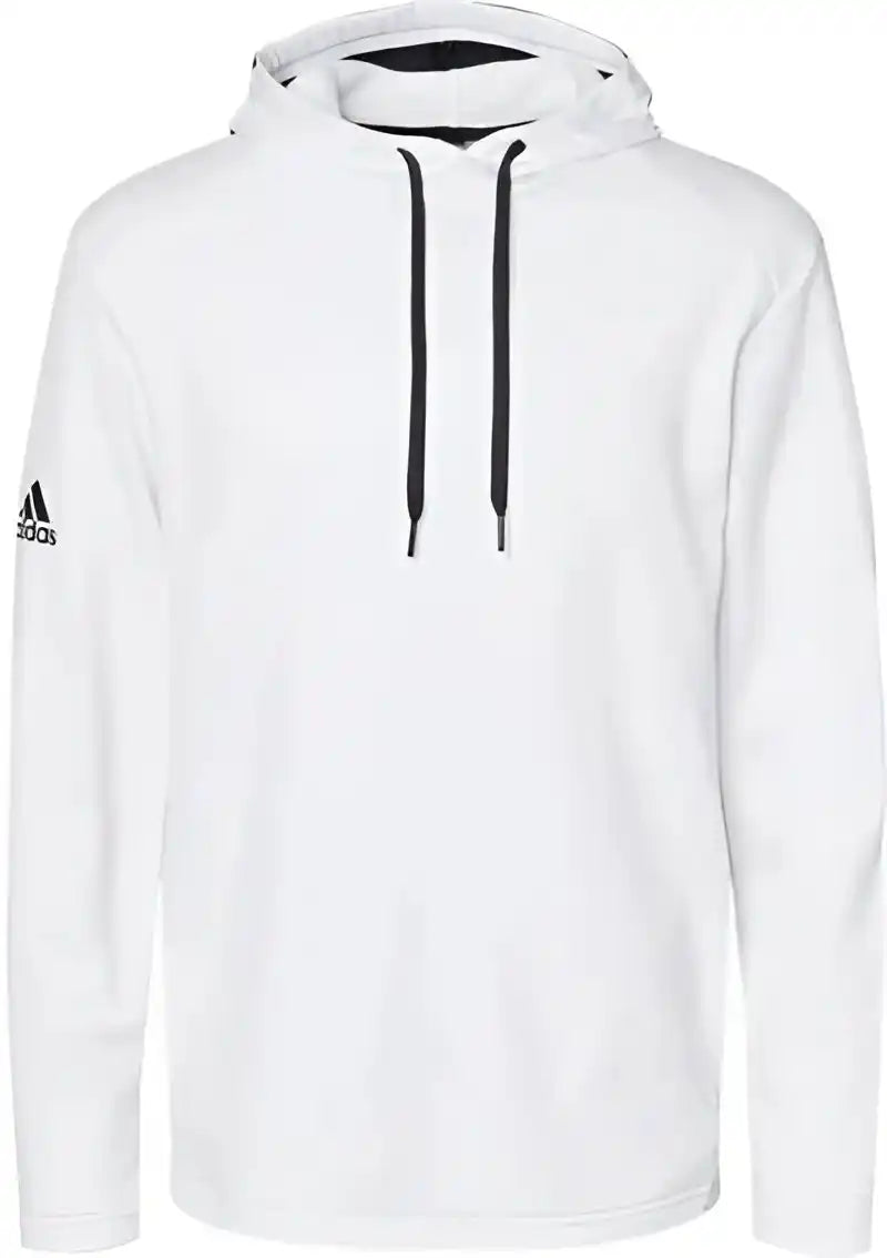 Adidas A530 Textured Mixed Media Hooded Sweatshirt White