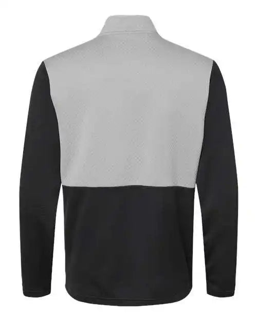 Adidas A532 Textured Mixed Media Quarter Zip Pullover Black Grey Three
