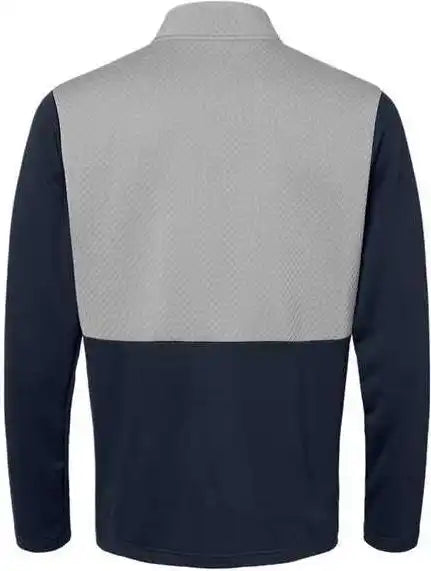 Adidas A532 Textured Mixed Media Quarter-zip Pullover - Collegiate Navy Grey Three