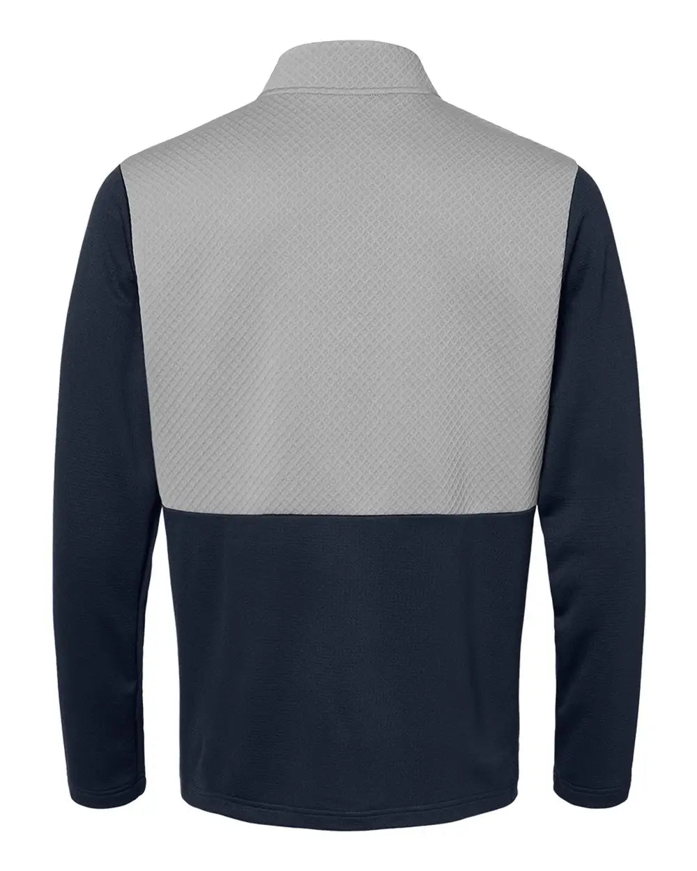 Adidas A532 Textured Mixed Media Quarter-zip Pullover - Collegiate Navy Grey Three