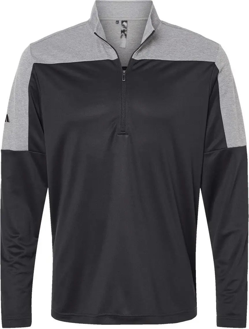 Adidas A552 Lightweight Quarter-zip Pullover - Black Gray Three Melange - Black/ / Adult s