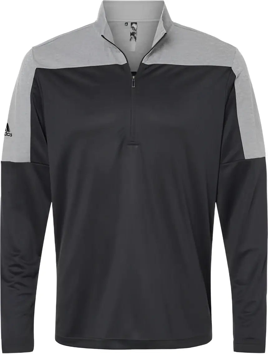 Adidas A552 Lightweight Quarter-zip Pullover - Black Gray Three Melange