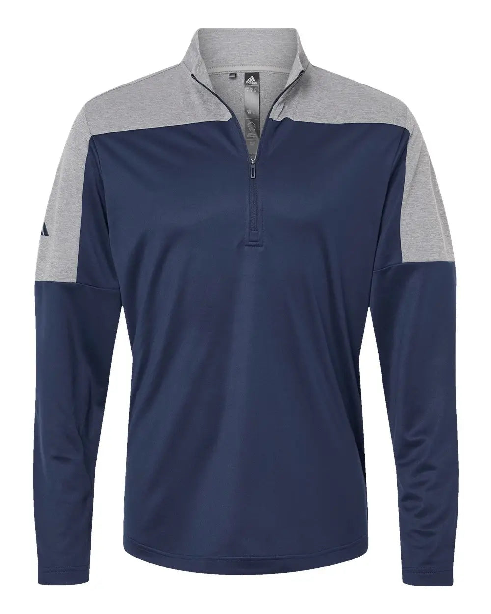 Adidas A552 Lightweight Quarter-zip Pullover - Collegiate Navy Gray Three Melange - Navy/ / Adult s