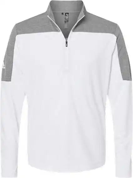 Adidas A552 Lightweight Quarter Zip Pullover White Gray Three Melange