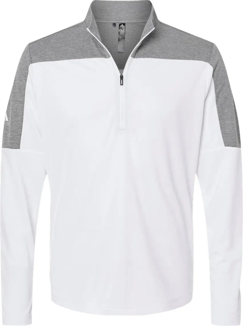 Adidas A552 Lightweight Quarter-zip Pullover - White Gray Three Melange - White/ / Adult s