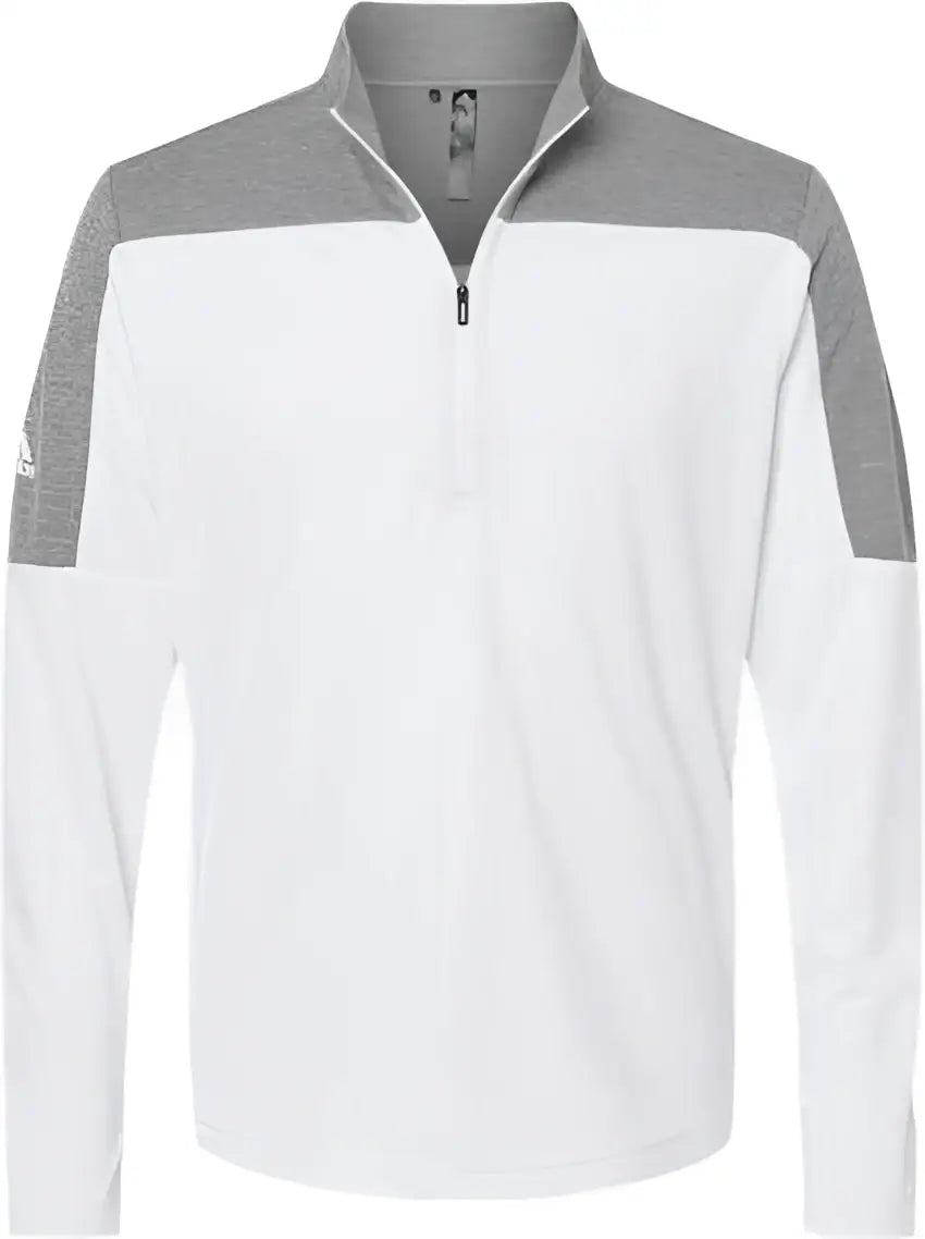 Adidas A552 Lightweight Quarter-zip Pullover - White Gray Three Melange