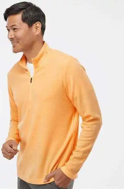 Adidas A554 3 Stripes Quarter Zip Sweater Acid Orange Melange