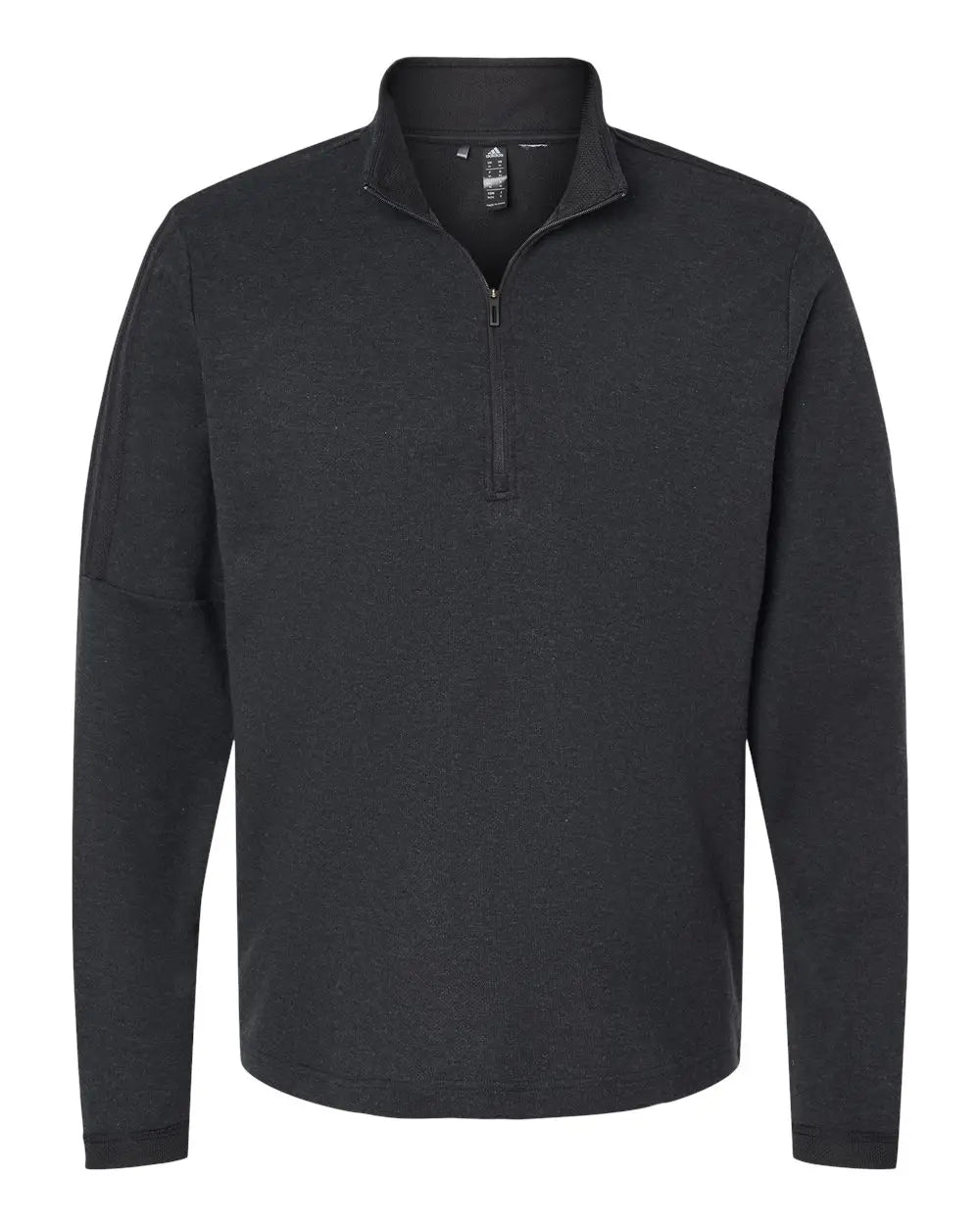 Adidas A554 3-stripes Quarter-zip Sweater - Black Melange