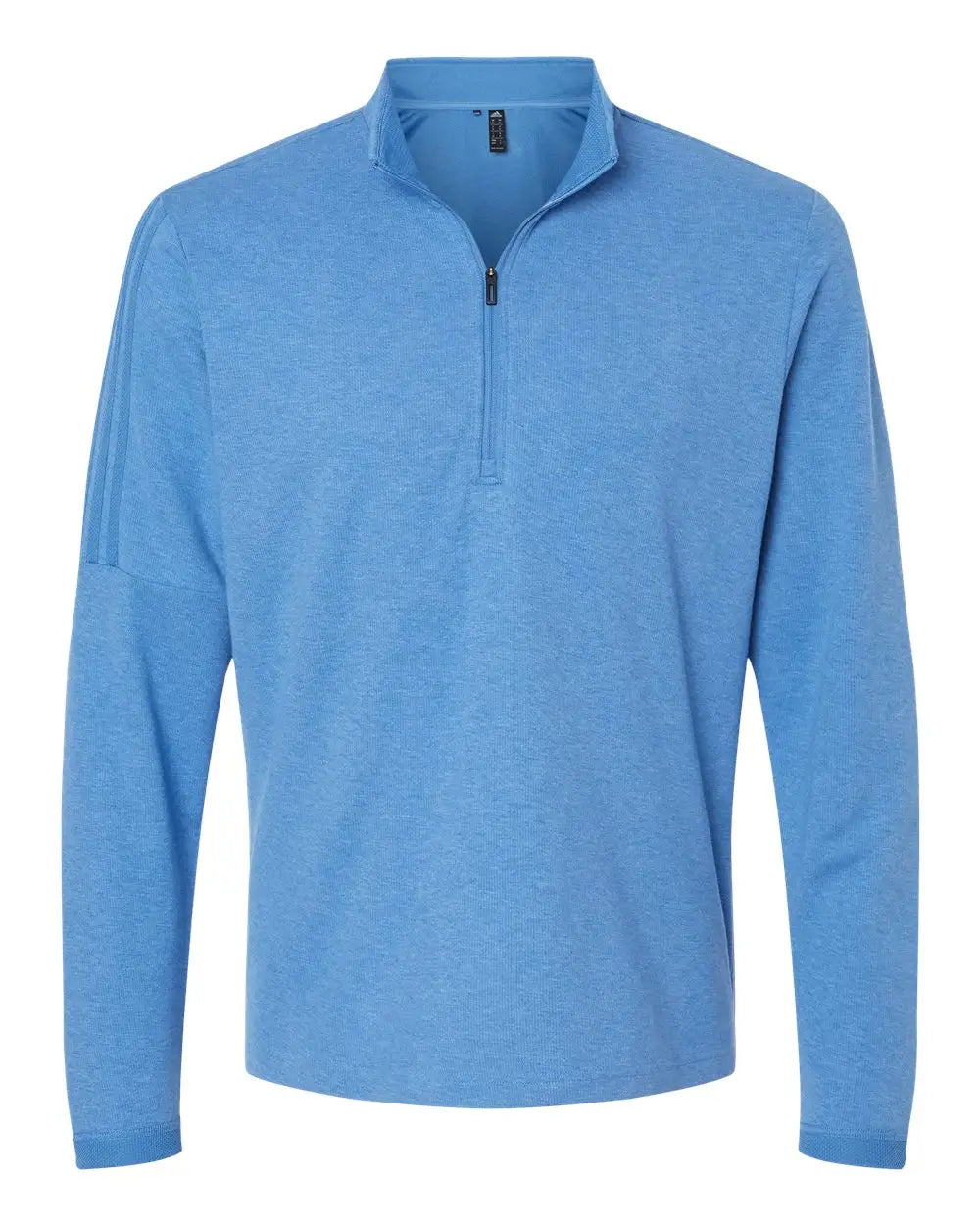 Adidas A554 3-stripes Quarter-zip Sweater - Focus Blue Melange