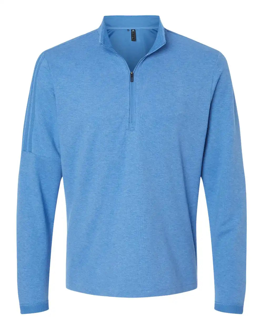 Adidas A554 3-stripes Quarter-zip Sweater - Focus Blue Melange - s