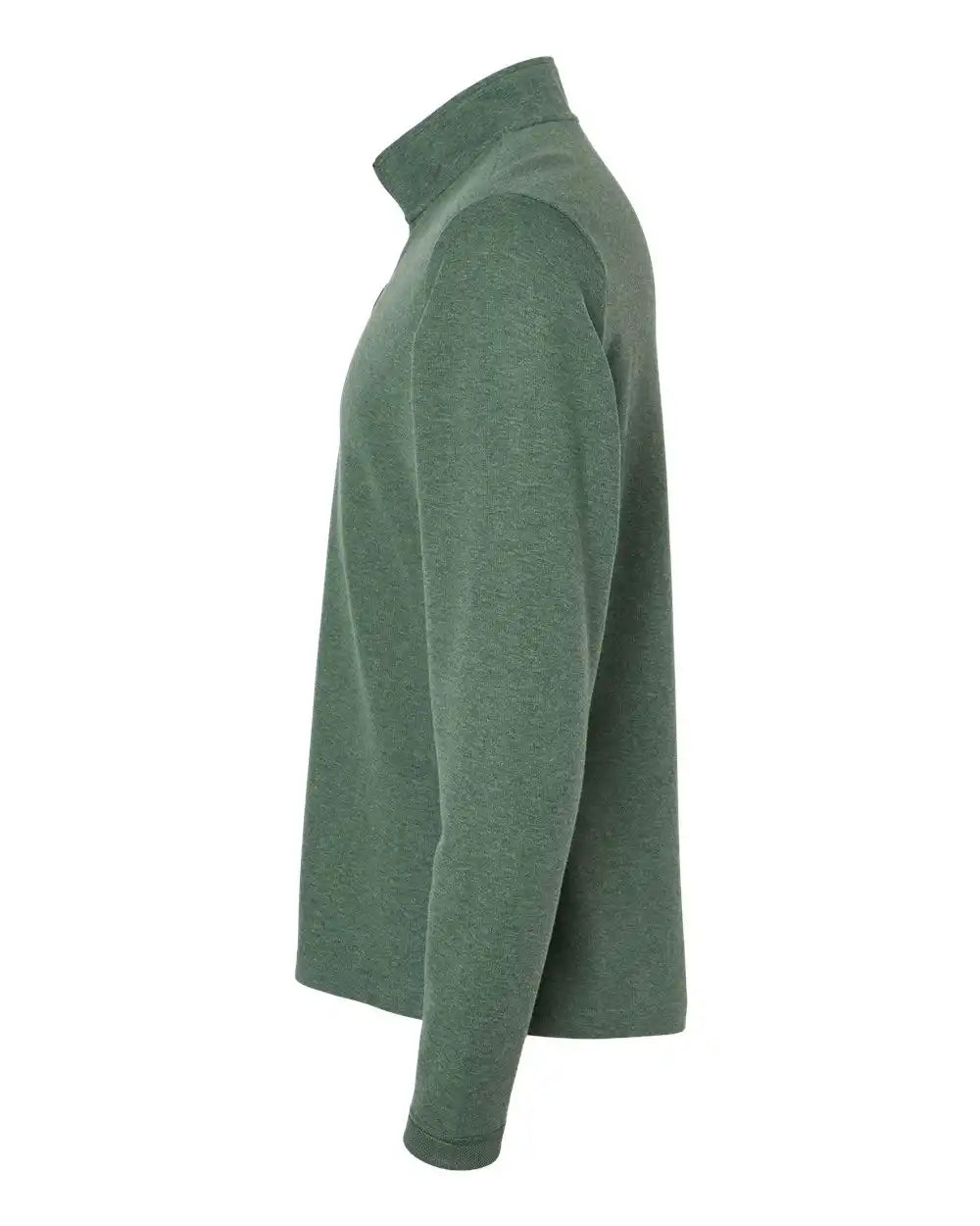 Adidas A554 3-stripes Quarter-zip Sweater - Green Oxide Melange