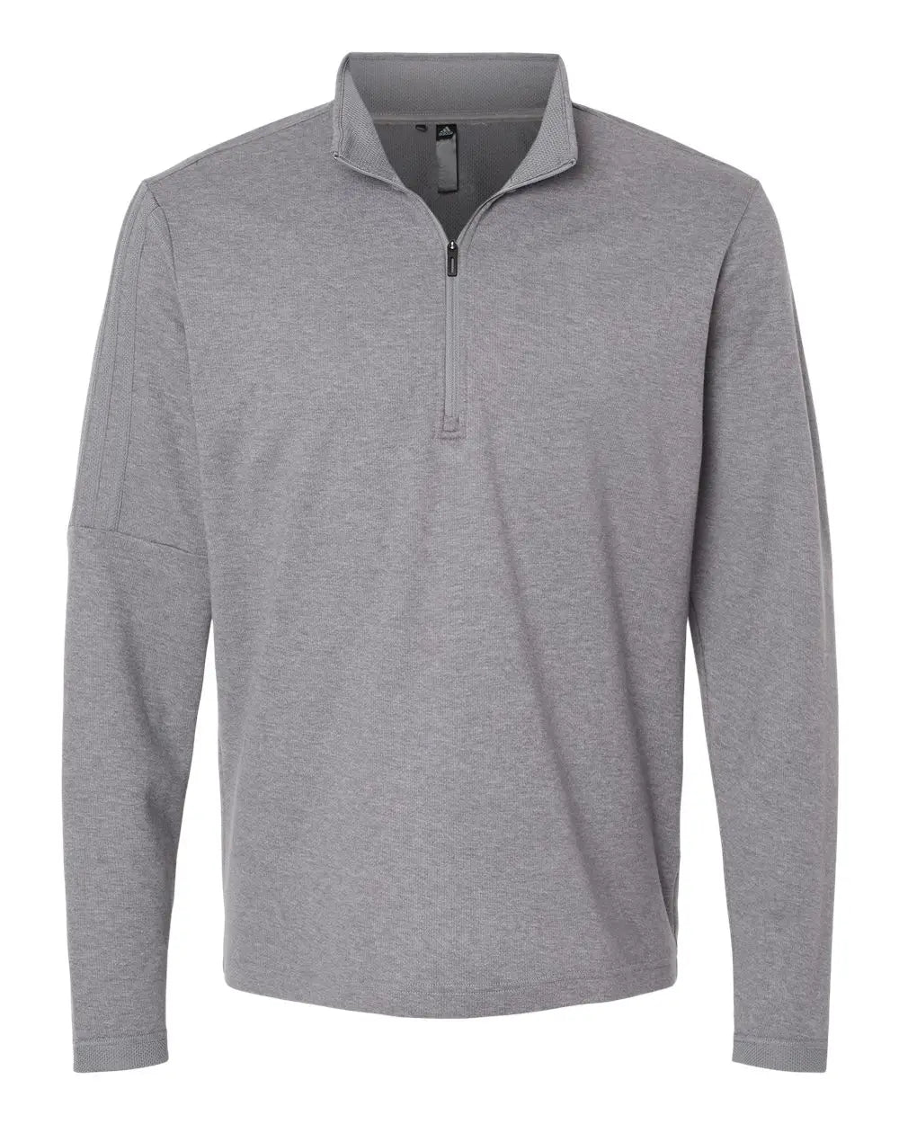 Adidas A554 3-stripes Quarter-zip Sweater - Grey Three Melange - Gray / s