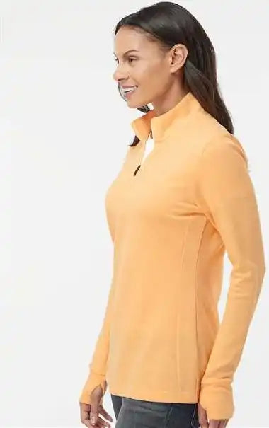 Adidas A555 Women’s 3-stripes Quarter-zip Sweater - Acid Orange Melange