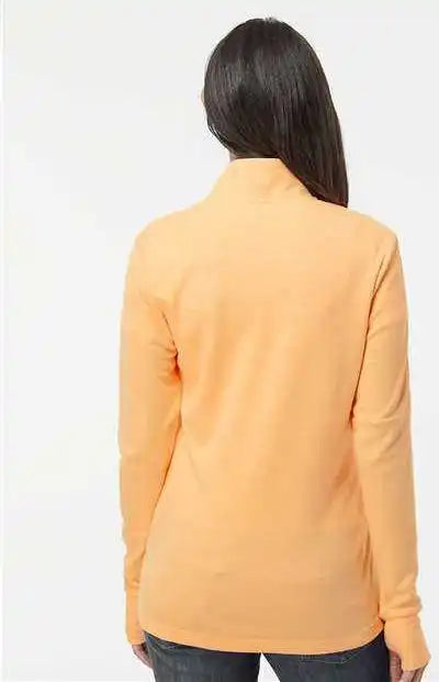 Adidas A555 Women’s 3-stripes Quarter-zip Sweater - Acid Orange Melange