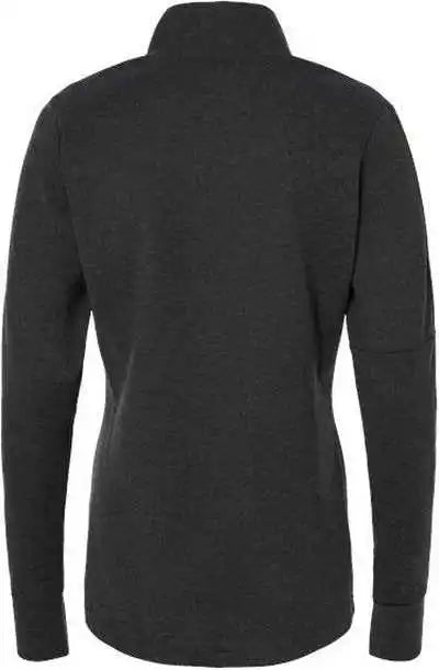 Adidas A555 Women’s 3-stripes Quarter-zip Sweater - Black Melange