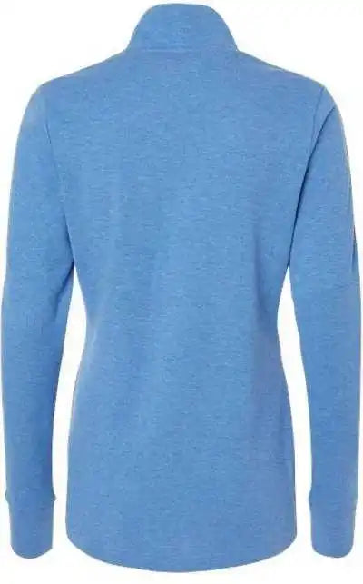 Adidas A555 Women’s 3 Stripes Quarter Zip Sweater Focus Blue Melange