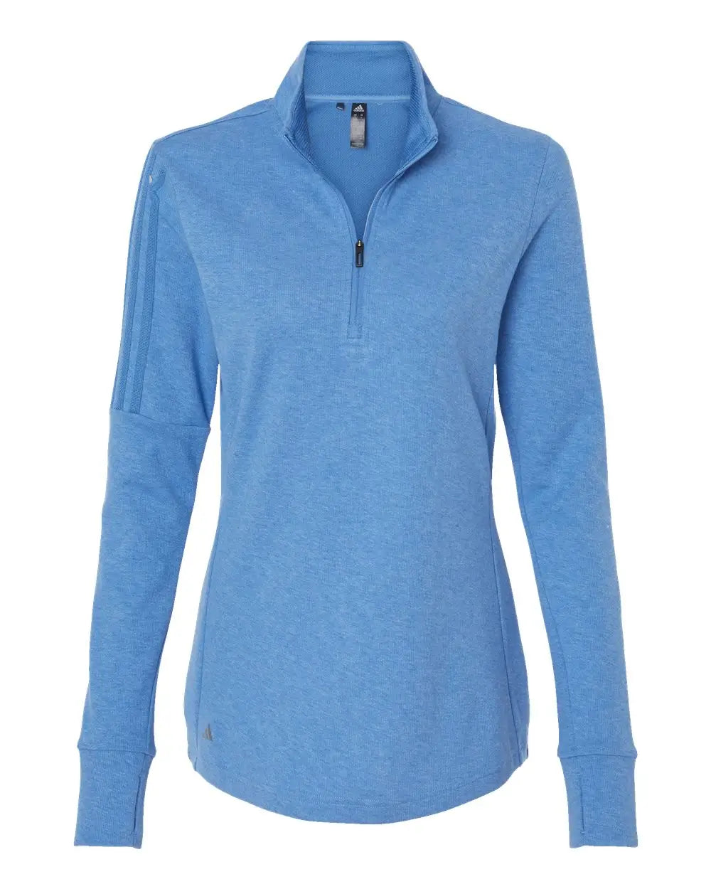 Adidas A555 Women’s 3-stripes Quarter-zip Sweater - Focus Blue Melange - Xs