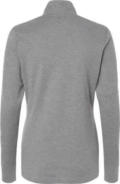 Adidas A555 Women’s 3 Stripes Quarter Zip Sweater Gray Three Melange