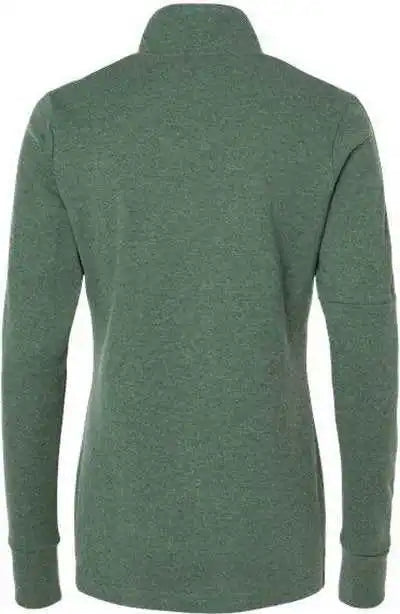 Adidas A555 Women’s 3-stripes Quarter-zip Sweater - Green Oxide Melange