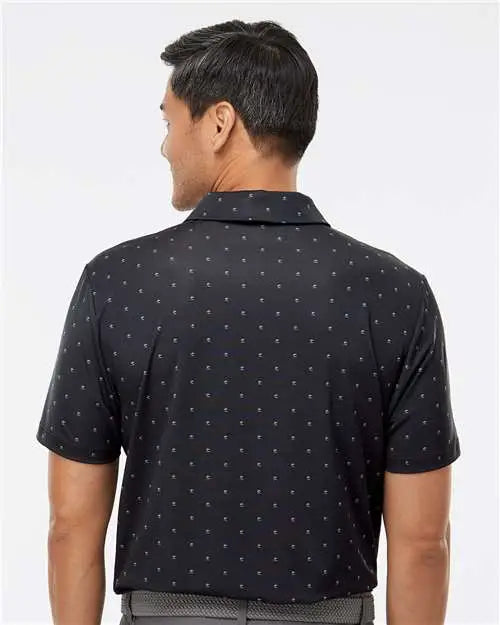 Adidas A574 Pine Tree Polo - Black Grey Three