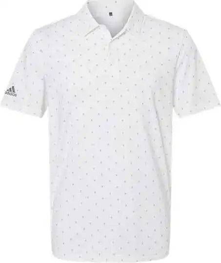 Adidas A574 Pine Tree Polo - White Gray Three