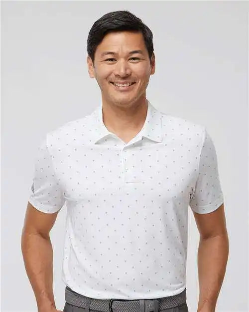 Adidas A574 Pine Tree Polo White Gray Three