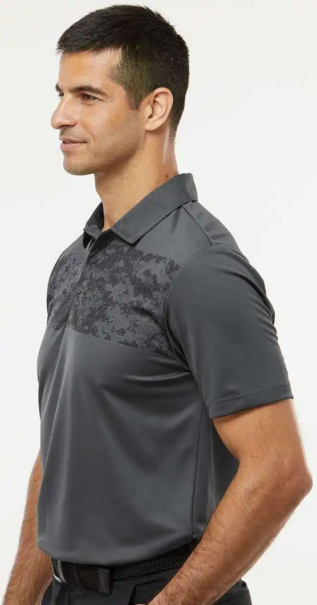 Adidas A585 Camo Chest Print Polo Gray Six