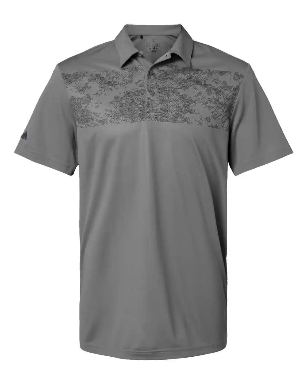 Adidas A585 Camo Chest Print Polo - Gray Three