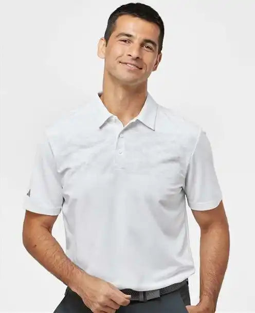 Adidas A585 Camo Chest Print Polo - White