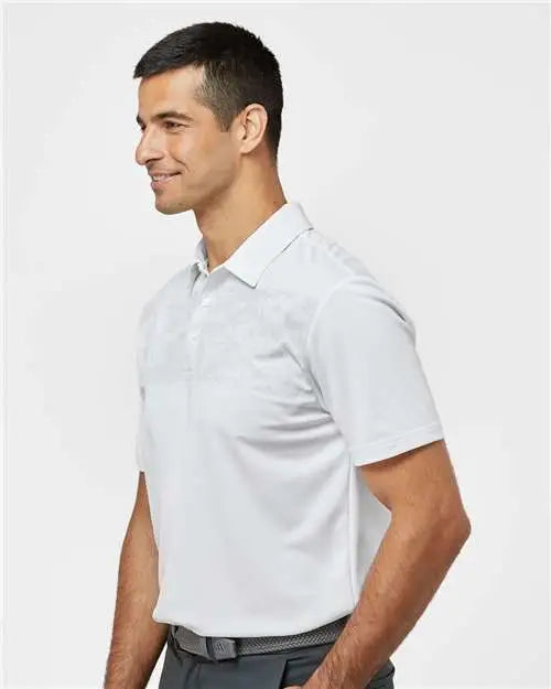 Adidas A585 Camo Chest Print Polo - White