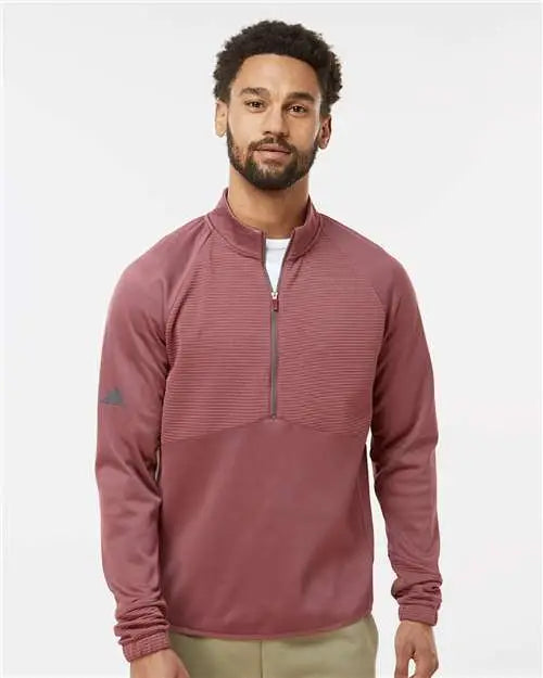 Adidas A587 Quarter-zip Pullover - Quiet Crimson
