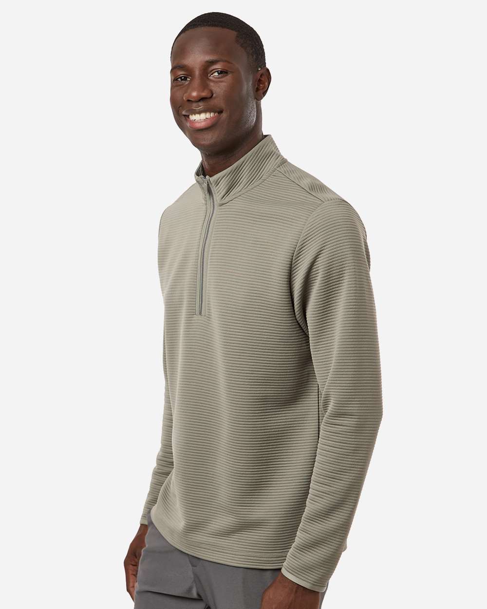Adidas A588 Spacer Quarter-zip Pullover - Silver Pebble