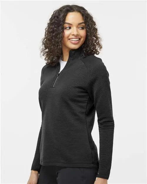 Adidas A589 Women’s Spacer Quarter-zip Pullover - Black