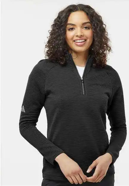 Adidas A589 Women’s Spacer Quarter Zip Pullover Black