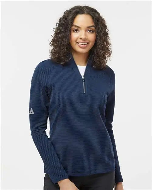Adidas A589 Women’s Spacer Quarter-zip Pullover - Collegiate Navy