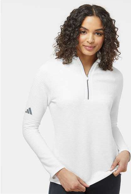 Adidas A589 Women’s Spacer Quarter-zip Pullover - Core White