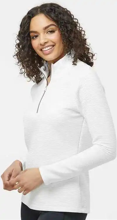 Adidas A589 Women’s Spacer Quarter Zip Pullover Core White