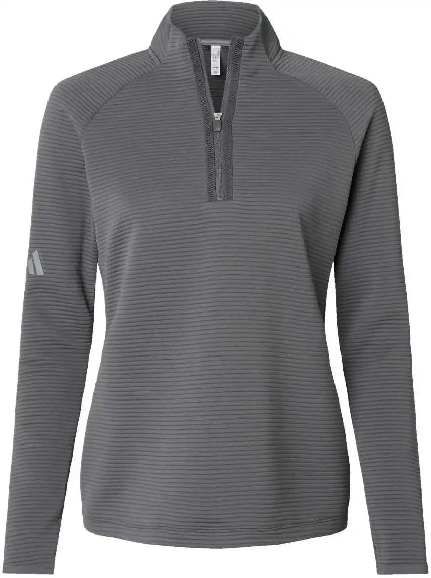 Adidas A589 Women’s Spacer Quarter Zip Pullover Gray Five