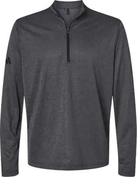 Adidas A593 Space Dyed Quarter-zip Pullover - Black Melange