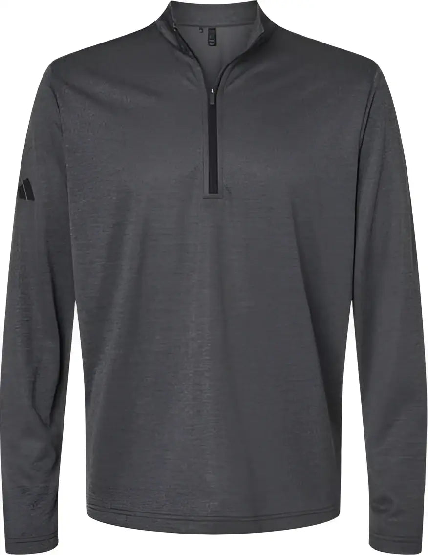 Adidas A593 Space Dyed Quarter-zip Pullover - Black Melange
